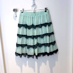 Mint Tulle and Lace Skirt